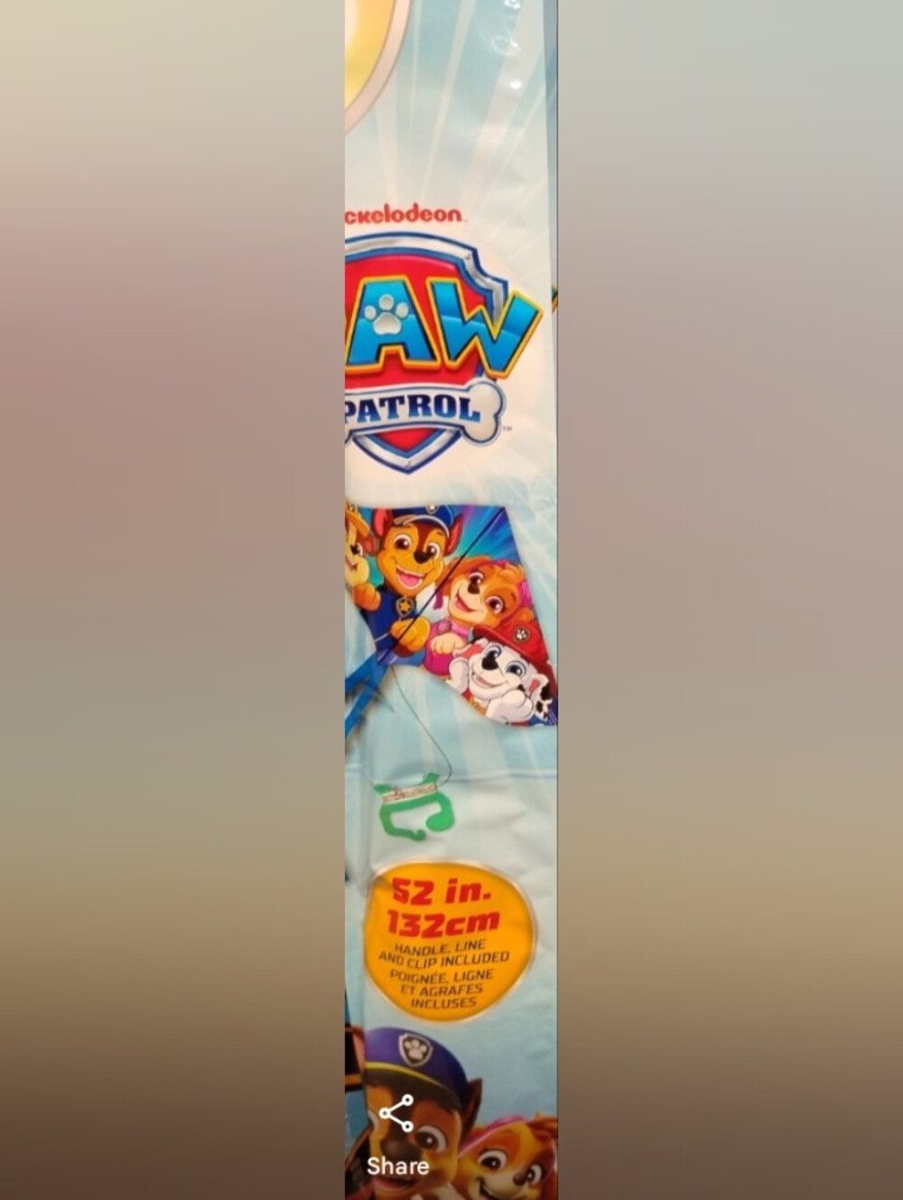 Nickelodeon Paw Patrol Light Blue Character Kite